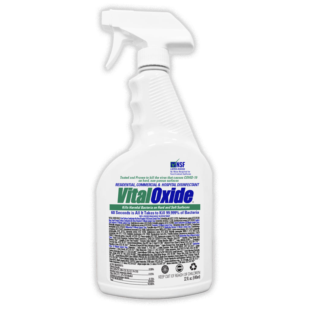 Vital Oxide Made in USA thirty-two ounce disinfectant spray bottle